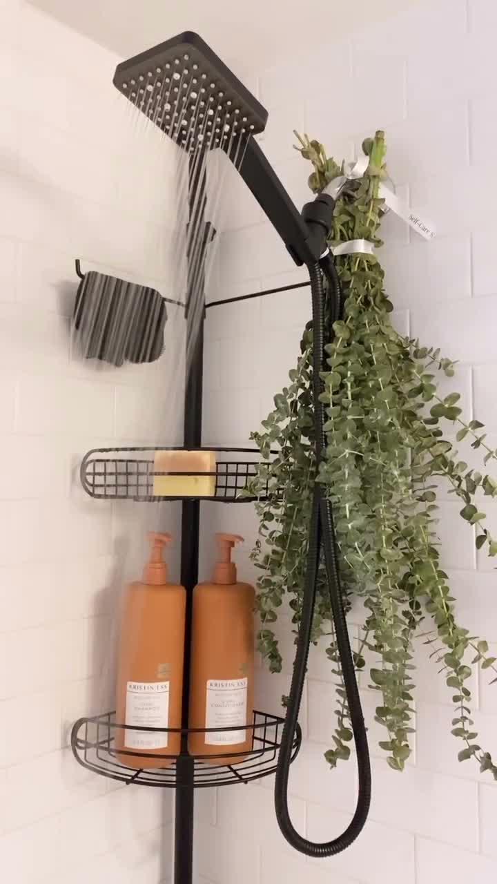 Eucalyptus shower bouquet in a clean shower setting