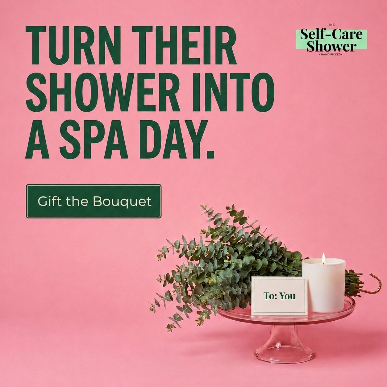 Wellness gift setup with shower product